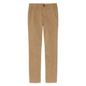 Arizona Boys Straight Flat Front Khaki Chino Pants